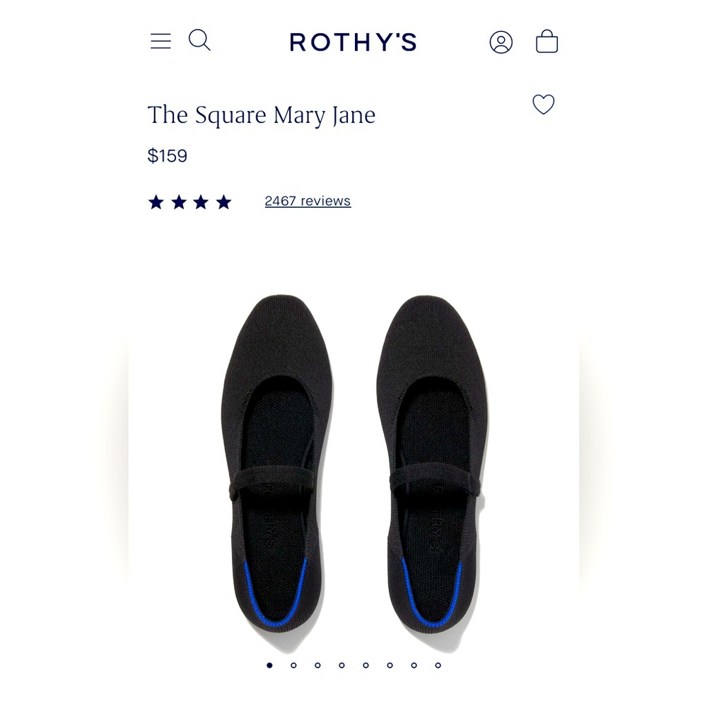 Rothys - The Square Mary Jane in black - size 10 - New in Box!